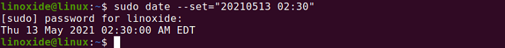 set date in linux
