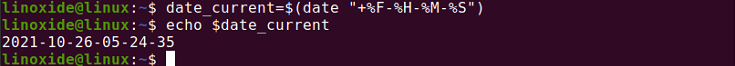 date command in shell script