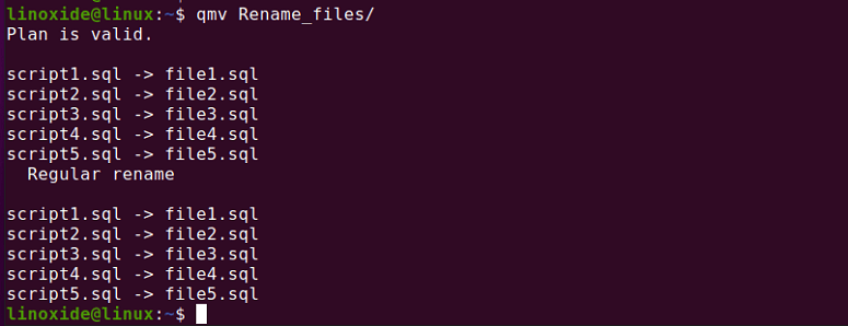 rename files using qmv